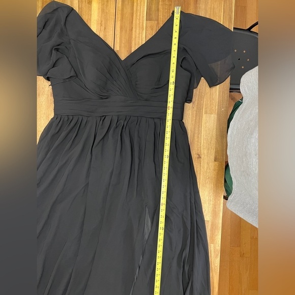 Loyeloy V Neck Chiffon Short Sleeve High Slit Pleated Front Formal Bridesmaid 22 - Picture 10 of 11